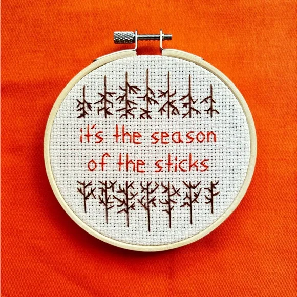 Noah Kahan “Stick Season” Lyrics 4-Inch Wooden-Framed Cross Stitch - Picture 6 of 6